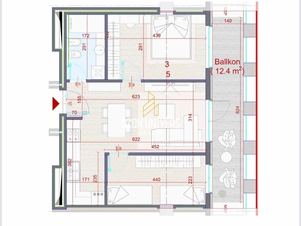 Apartamente 2+1 për Shitje tek Manhatan Residence, Zogu i Zi (pranë Kryqëzimit të Don Boskos). 4