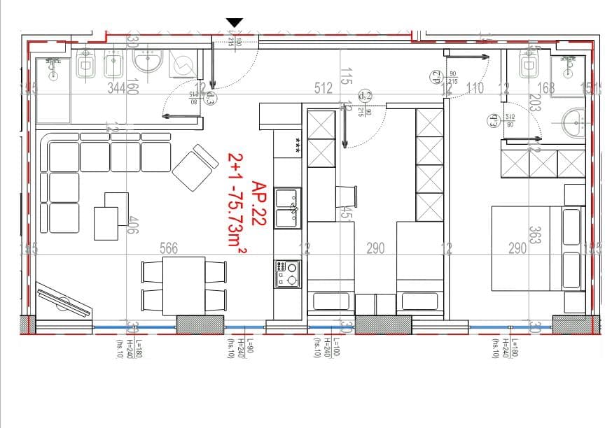 SHITEN TIPOLOGJI APARTAMENTESH 1+1 DHE 2+1, TEK REZIDENCA "KODRA E DIELLIT"! 3