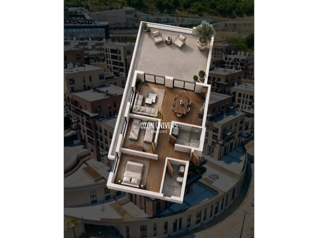 Apartament 2+1+2 me verandë për shitje, tek Kodra e Diellit!