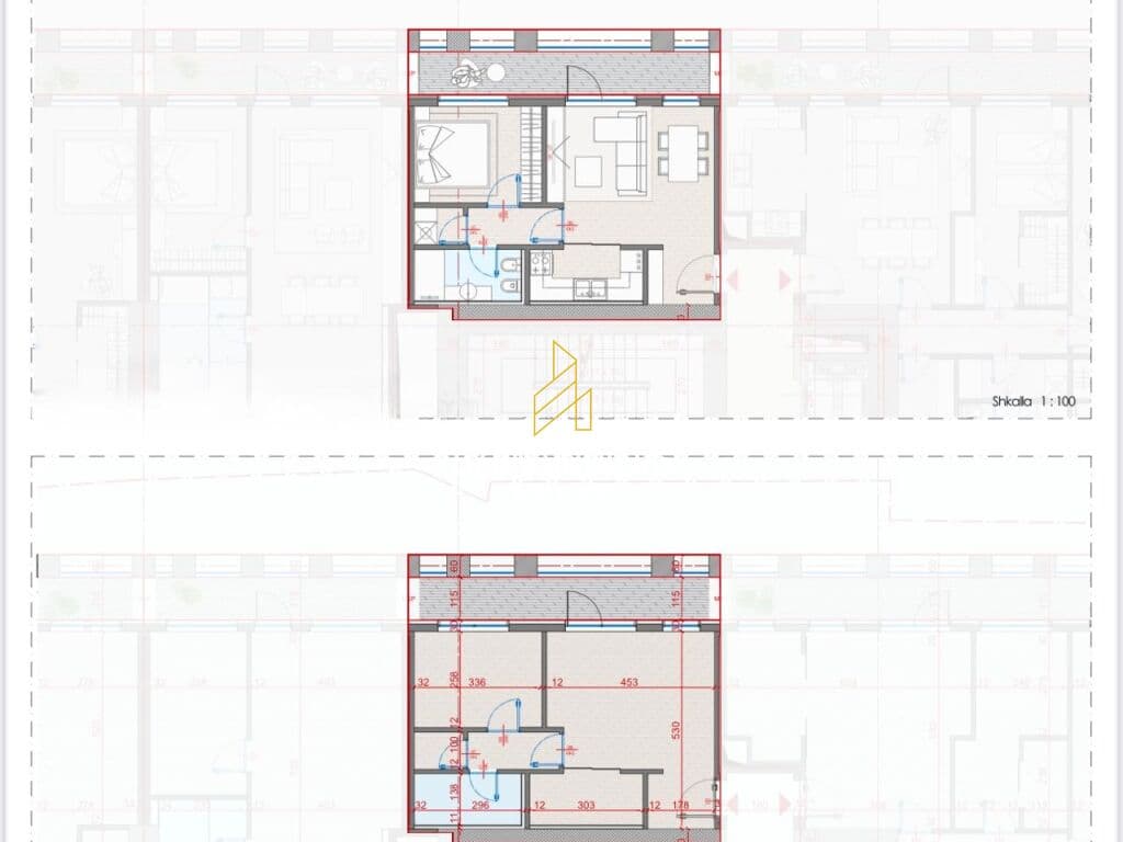 Dy Apartamente 1+1 për Shitje tek Manhatan Residence, Zogu i Zi (pranë Kryqëzimit të Don Boskos). 2