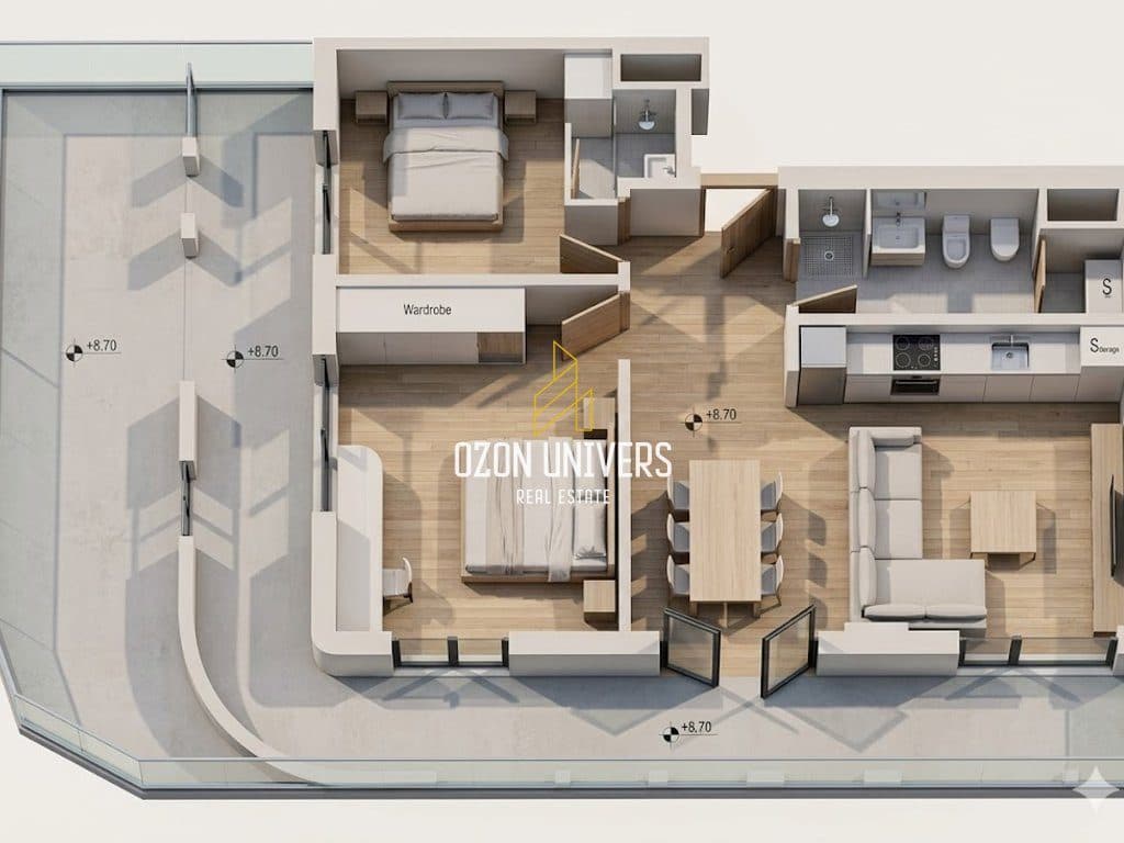 Apartament 2+1+2 për shitje tek One Orikum Bay, Përballe Portit! 1