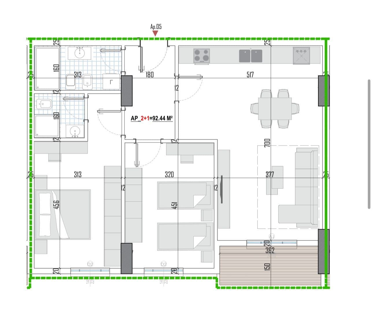Tipologji apartamentesh 2+1 për shitje (kati i parë banim) pranë Universitetit Bujqësor, Kamëz! 4