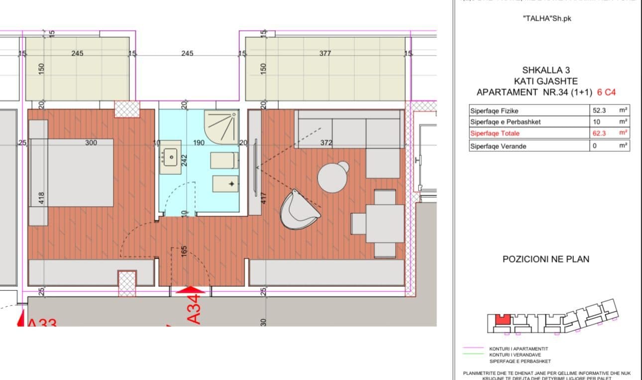Apartament 1+1 për Shitje në Potam, Himarë! 3