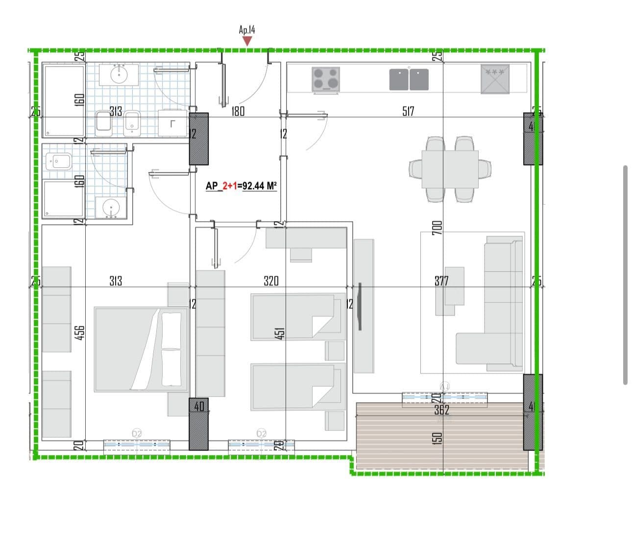 Tipologji apartamentesh 2+1 për shitje (kati i dytë banim) pranë Universitetit Bujqësor, Kamëz! 3
