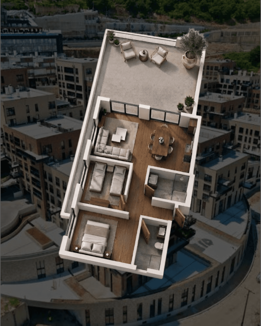 Apartament 2+1+2 me verandë për shitje, tek Kodra e Diellit!