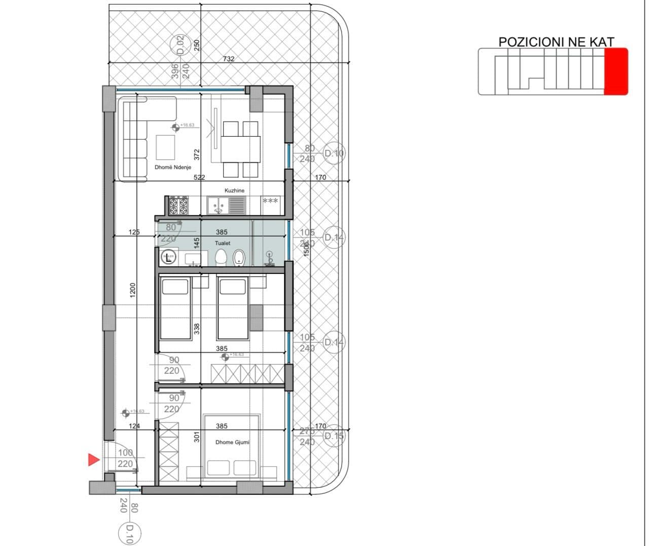 SHITEN TIPOLOGJI APARTAMENTESH TEK TURQUOISE MARINA , HAMALLAJ , GJIRI I LALZIT! 4