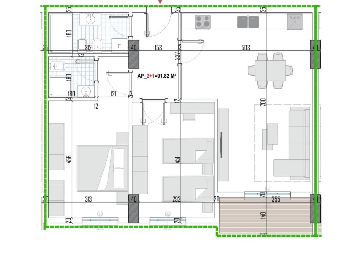 Tipologji apartamentesh 2+1 për shitje (kati i shtatë banim) pranë Universitetit Bujqësor, Kamëz! 3