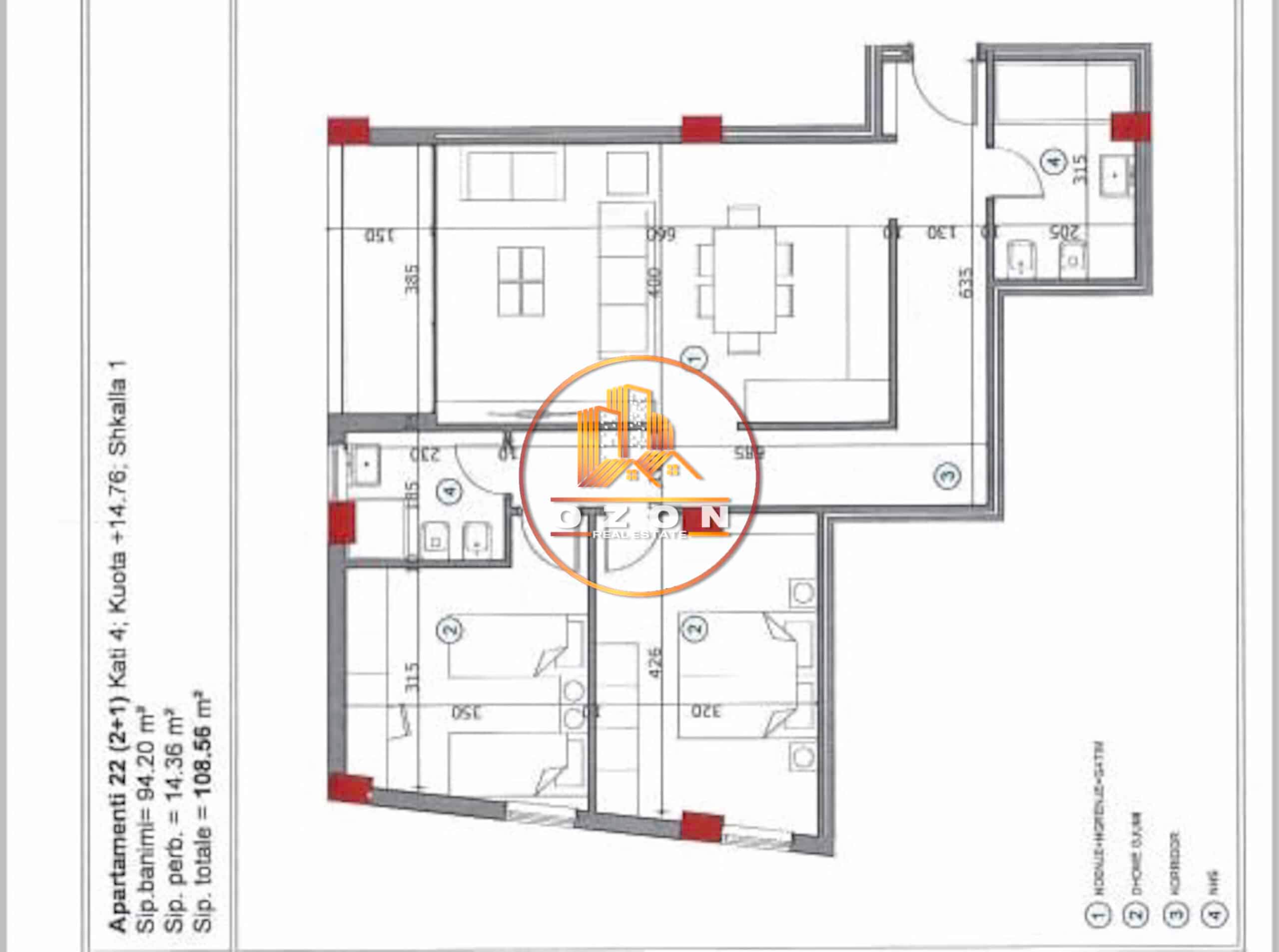 SHITET APARTAMENT 2+1+2 TEK ALI DEMI, PRANE KOMPLEKSIT MANGALEM!