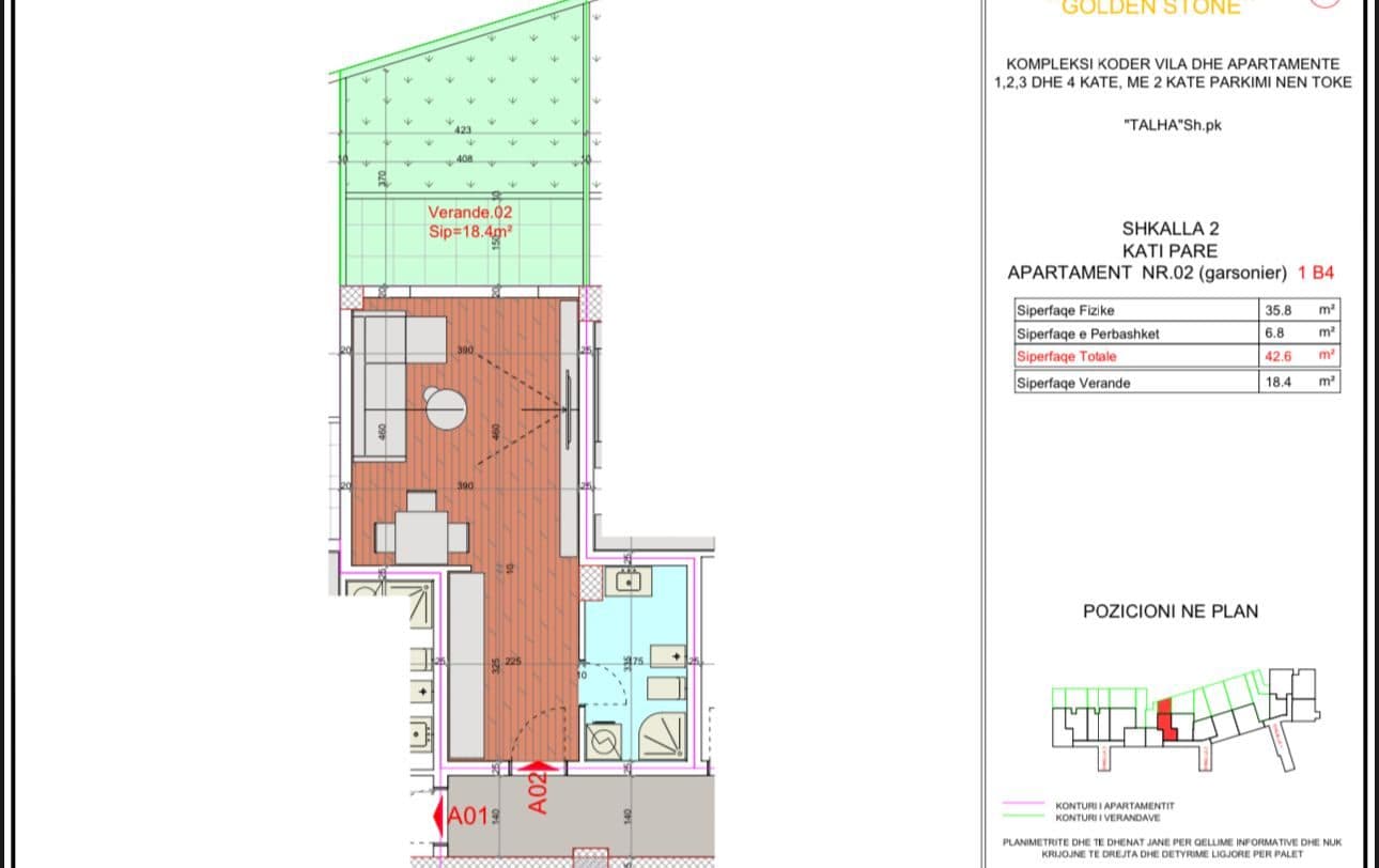 Apartament 1+1( Garsoniere) për Shitje në Potam, Himarë! 2