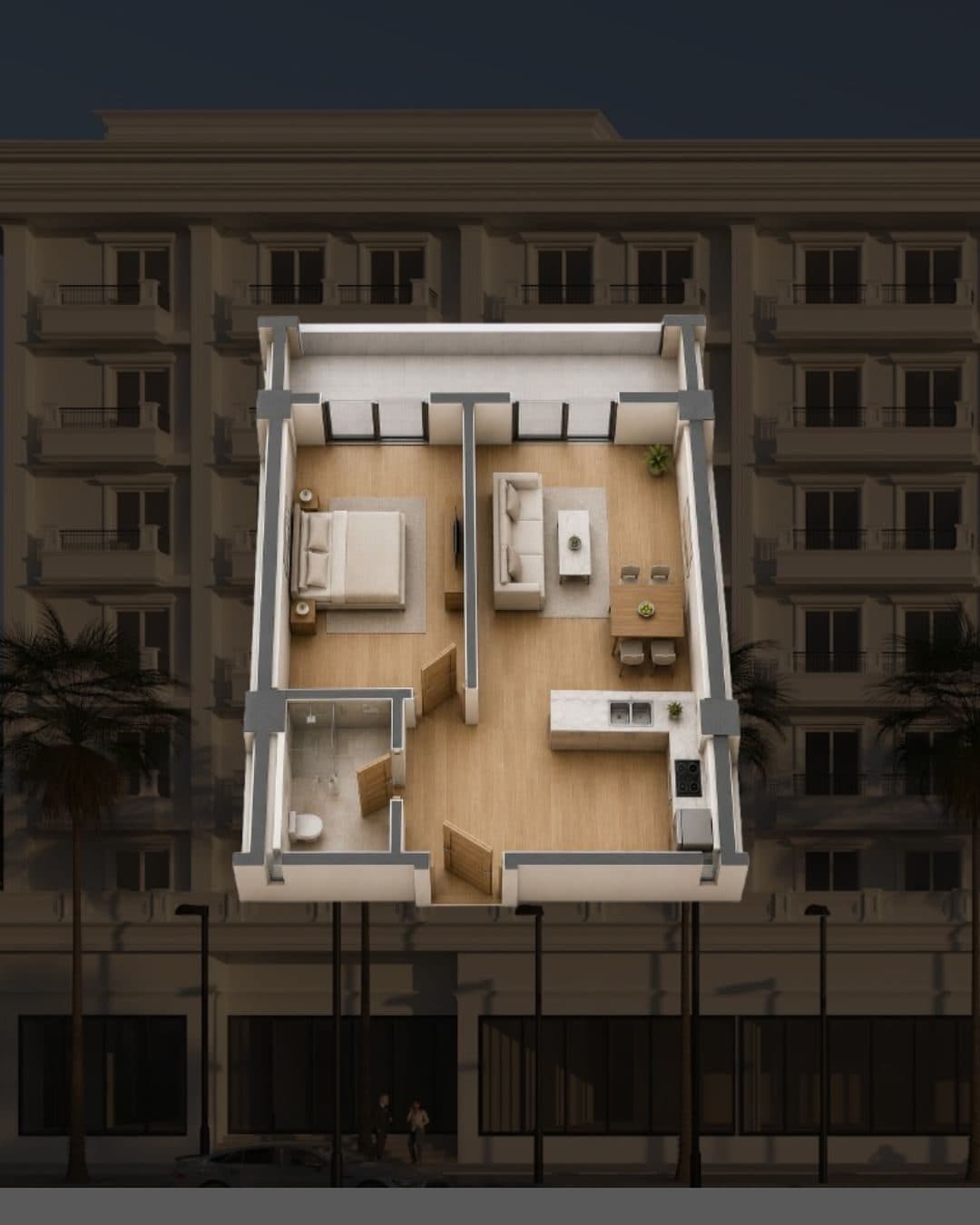 Apartament 1+1 për shitje, Kompleksi Viena,Golem!!