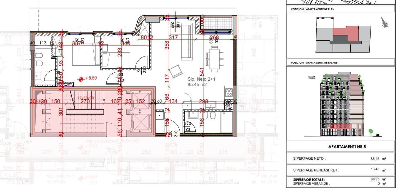 Tipologji Apartamentesh në Shitje 2+1 tek Ish Fusha e Aviacionit! 2