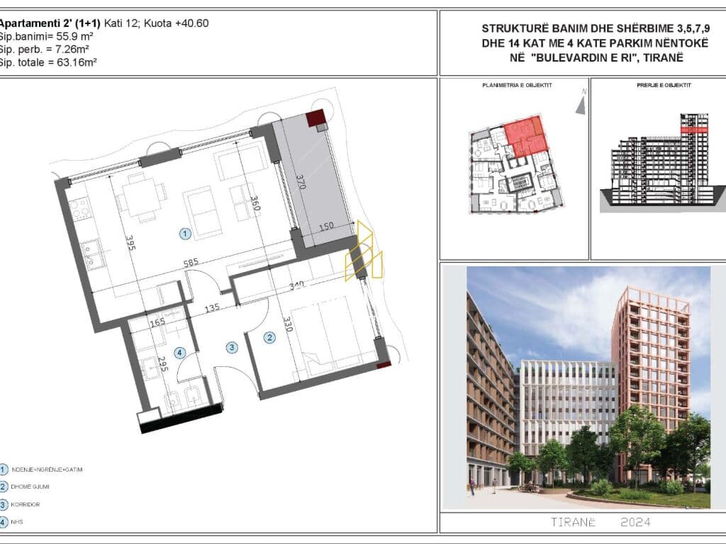 Apartamente te tipologjive te ndryshme " Axa Rezidence " Bulvardi i ri ! 2