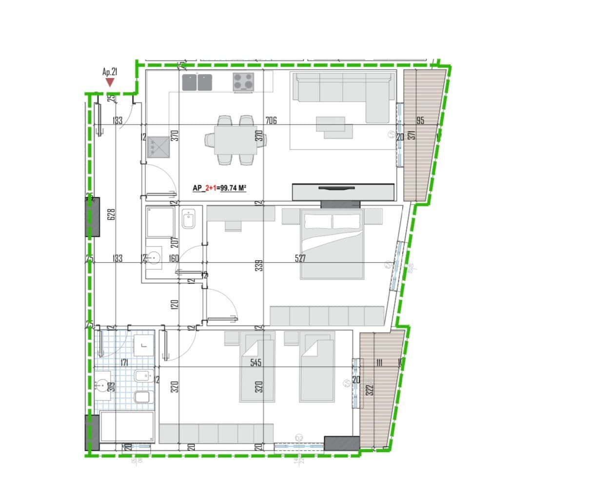 Tipologji apartamentesh 2+1 për shitje (kati i tretë banim) pranë Universitetit Bujqësor, Kamëz! 4