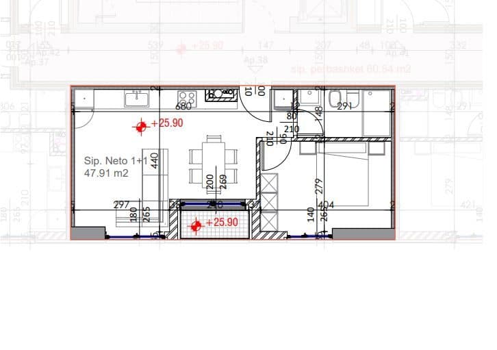 Tipologji Apartamentesh në Shitje 1+1 tek Ish Fusha e Aviacionit! 4