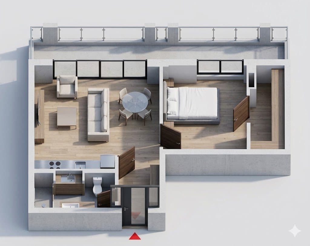 Apartament 1+1 për shitje tek One Orikum Bay, Përballe Portit! 1