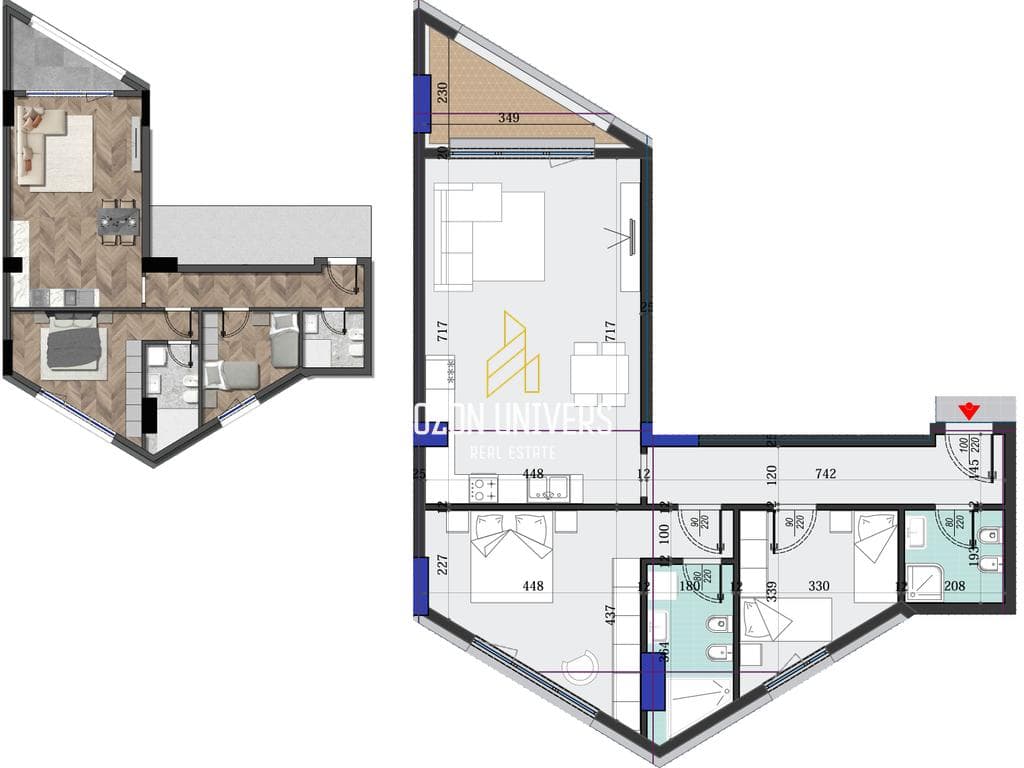 Okazion! Apartament 2+1+2 në shitje tek Colonnade Residence, Zogu i Zi 3
