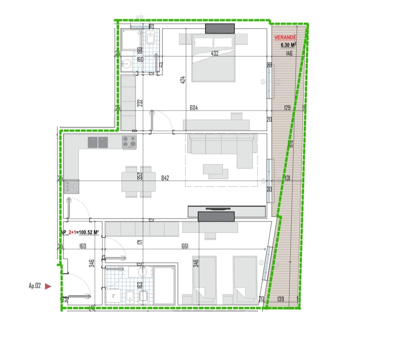 Tipologji apartamentesh 2+1 për shitje (kati i parë banim) pranë Universitetit Bujqësor, Kamëz! 3