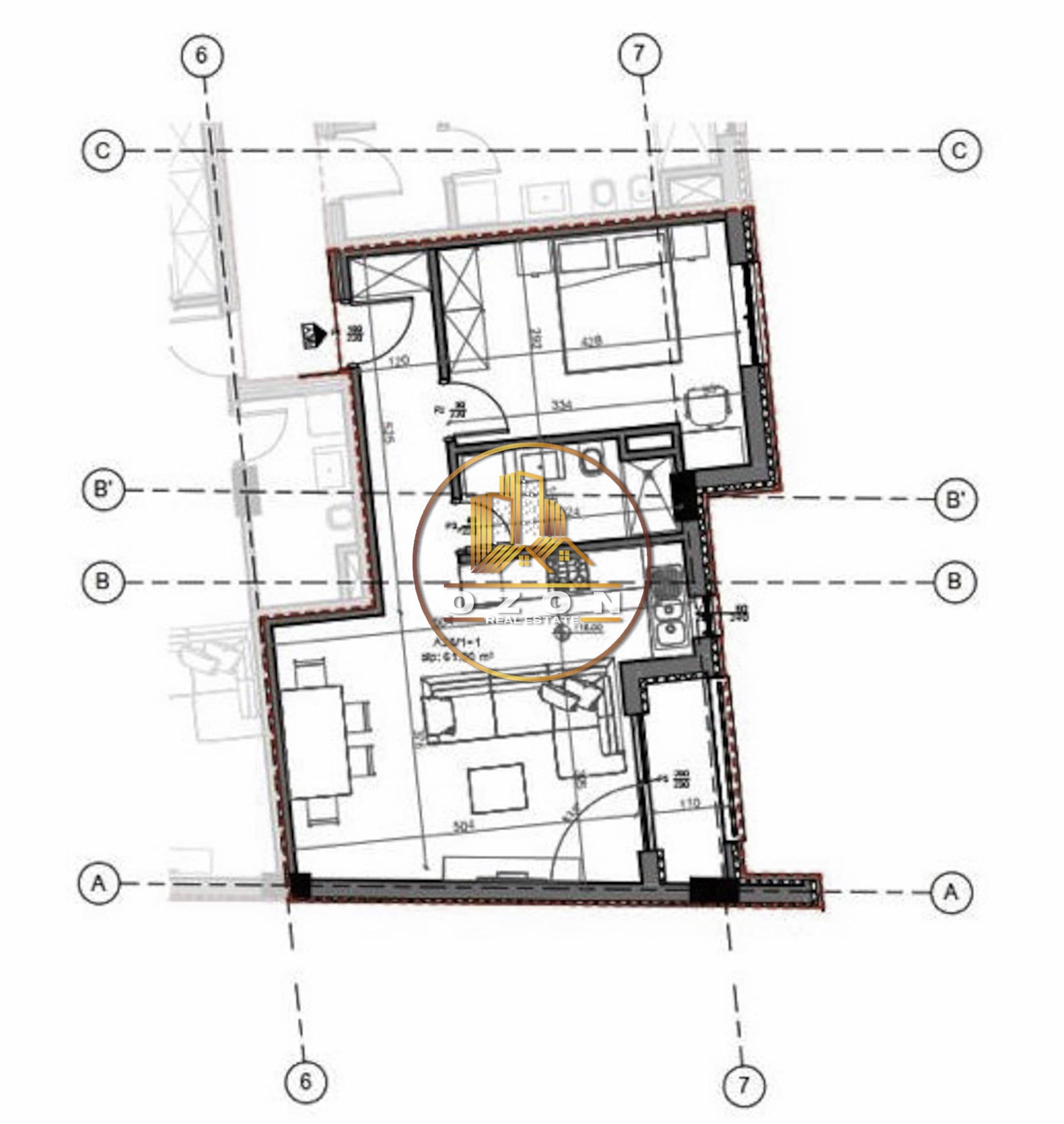 OKAZION!!! SHITEN DY APARTAMENTE 1+1+ BALLKON, TEK NEW CORNER RESIDENCE! 3