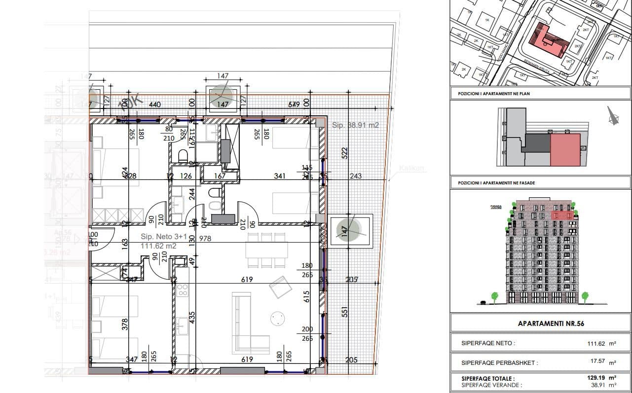 Apartament 3+1+2 në Shitje tek Ish Fusha e Aviacionit, Rruga Beniamin Kruta!