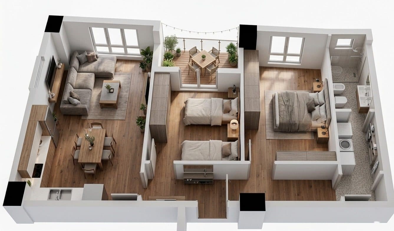 Apartament 2+1 për shitje, Paskuqan! 1