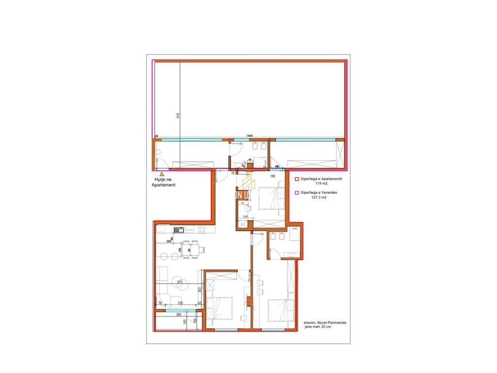 Apartament 3+1+2 Poste Parkimi për shitje tek Stacioni i Trenit, pas ish-Mullirit! 1