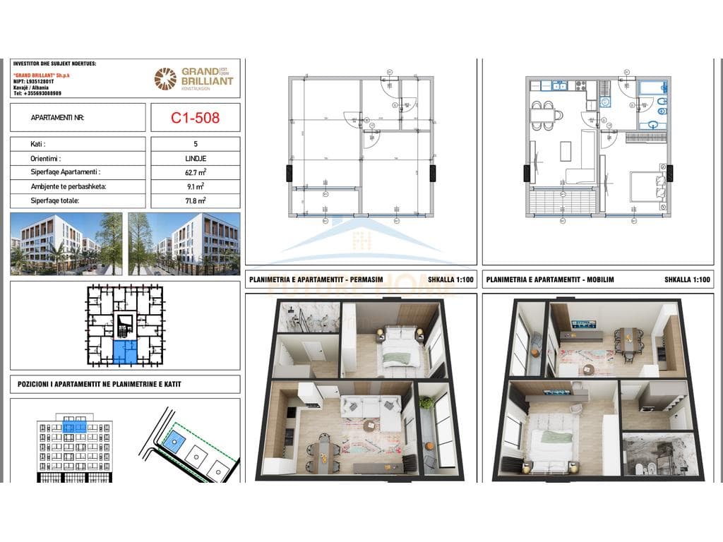 Shitet, Apartament 1+1, Qerret , Palm Paradise