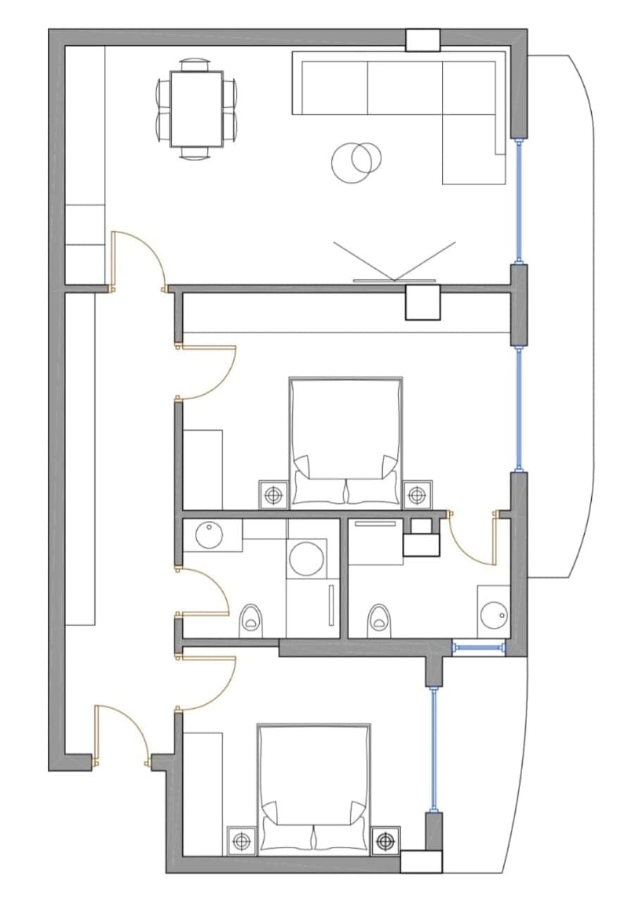 Shitet, Apartament 2+1, Fresku, Tiranë