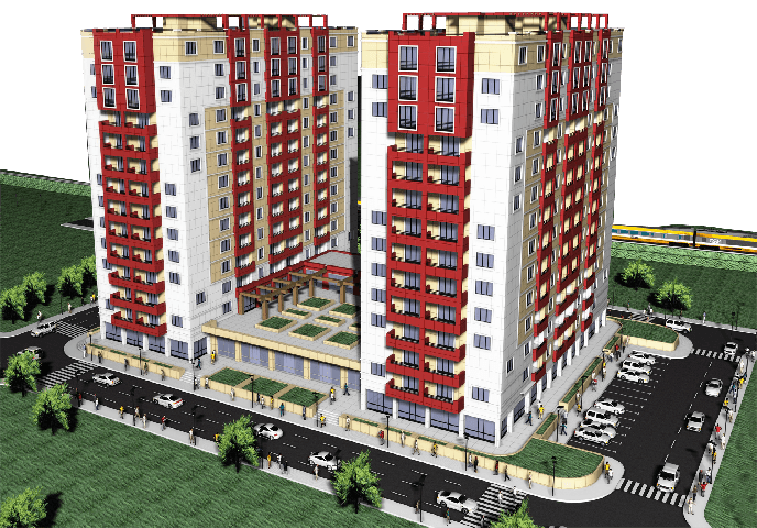 Shitet, Apartament 2+1 ,Kompleksi Garden City, Tiranë