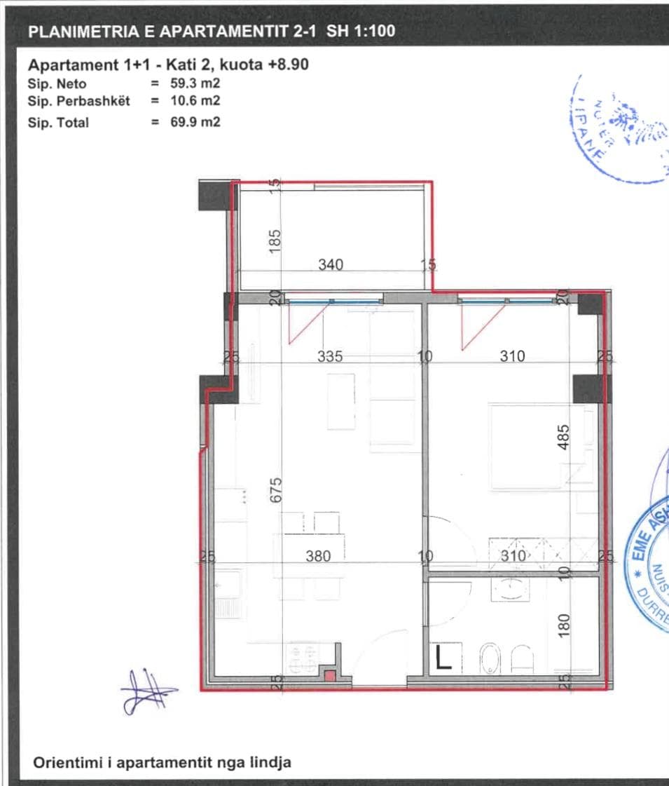 Shitet, Apartament 1+1 Viva 1 Residence, Tirane - 139,800€ | 69.9 m²