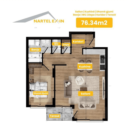 Banesë në SHITJE – 76.34 m² | Kompleksi