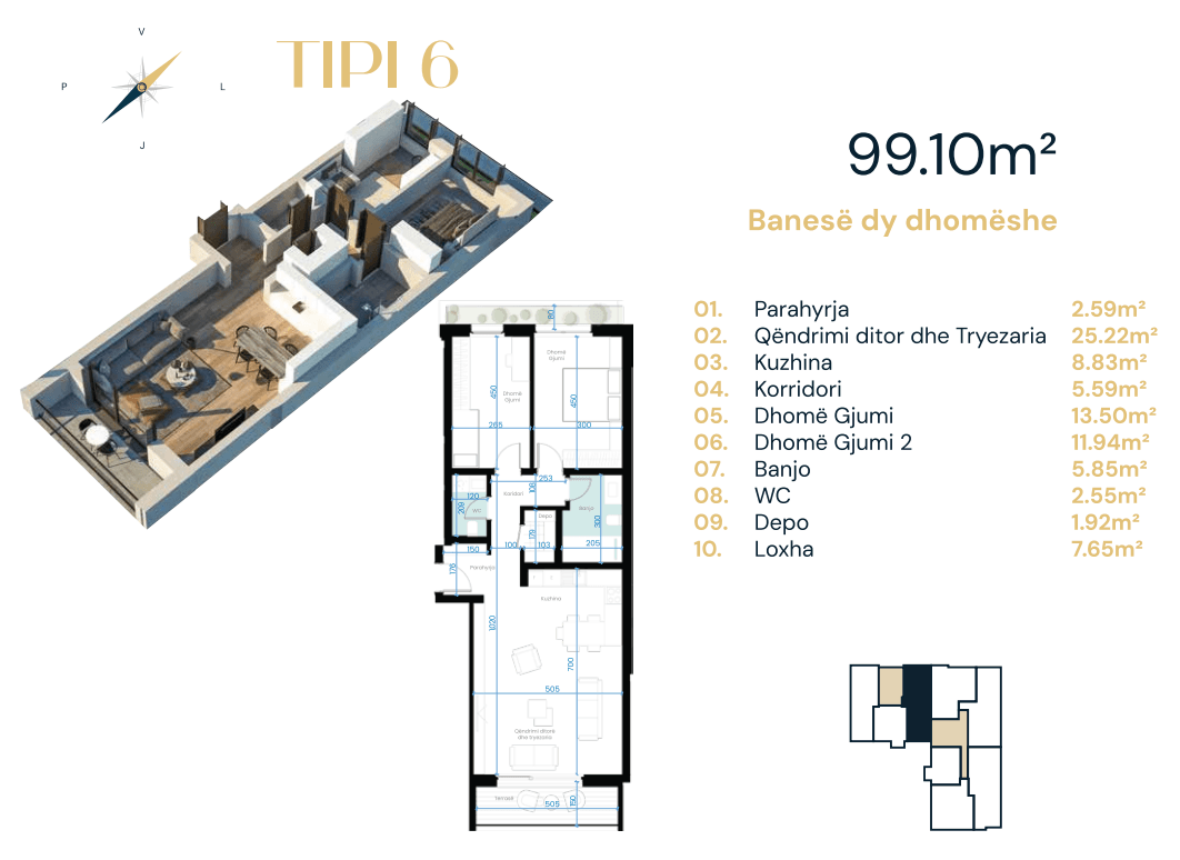 Banesë në SHITJE – 99.10 m² | Dragodan