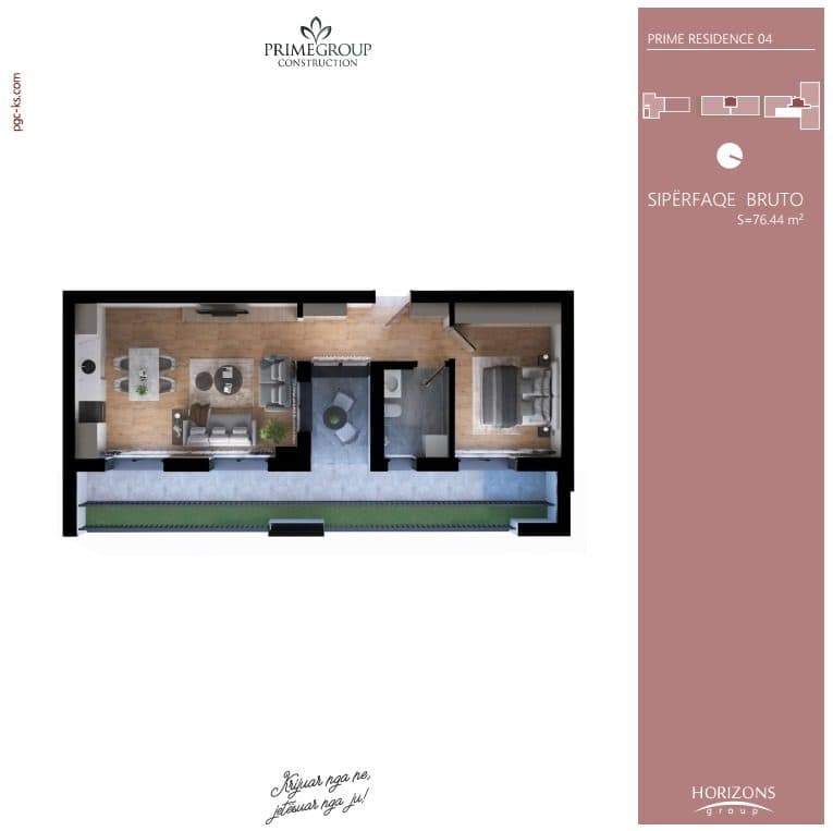 Banesë në SHITJE – 76.44 m² | Prishtina 1