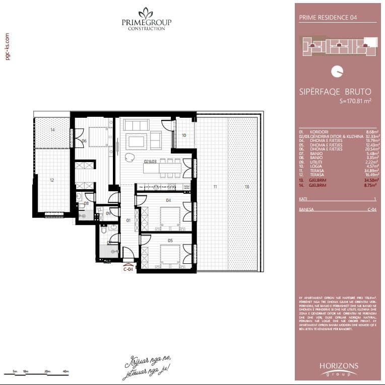 Apartament PËR SHITJE – 170.81 m² | Prishtina e Re, Prime Residence