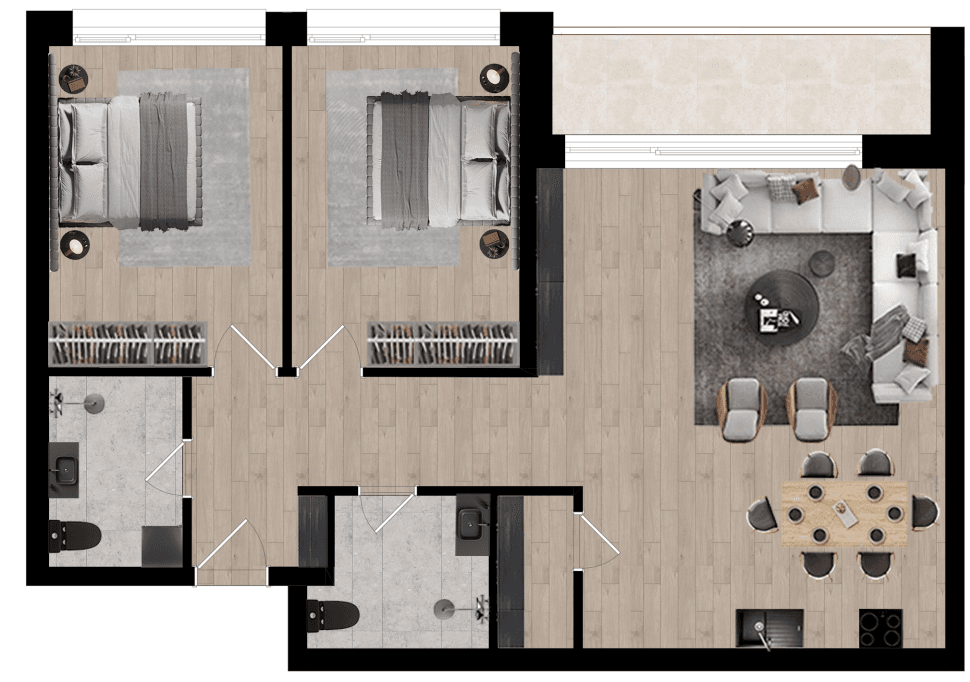 Banesë në SHITJE – 102.86 m² | West