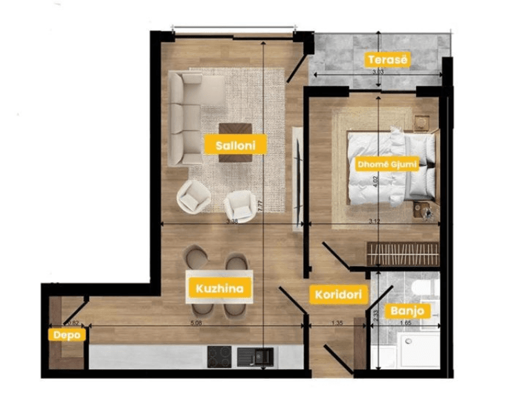 Banesë në SHITJE – 63.52 m² | Kompleksi