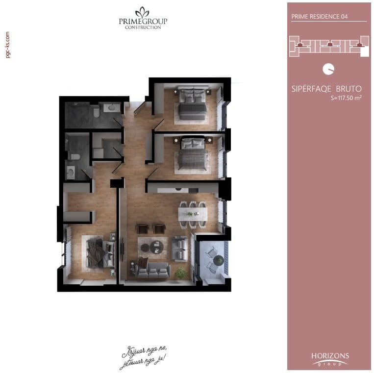 Banesë në SHITJE – 117.50 m² 1