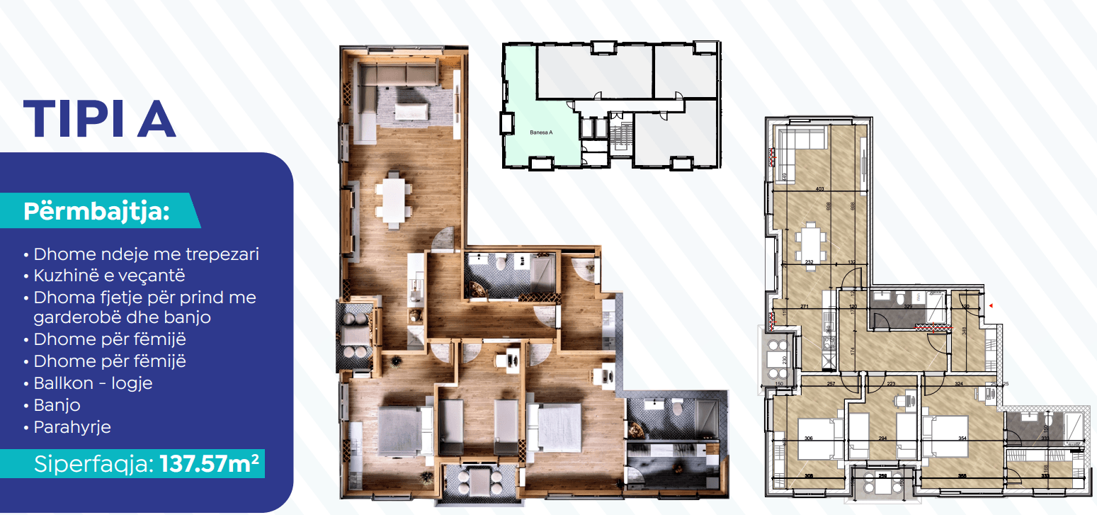 Apartament për SHITJE – 137.77 m² | Emshir, Rruga Shefqet Shkupi – Prishtinë