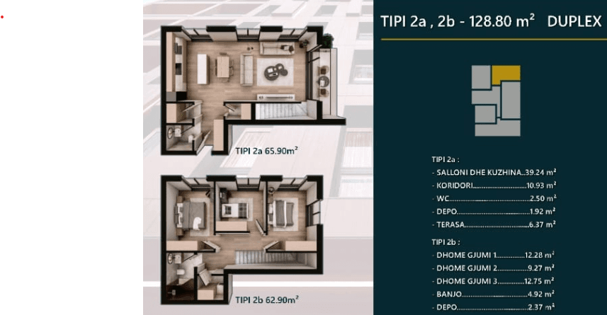 Duplex Apartment FOR SALE – 128.80 m²