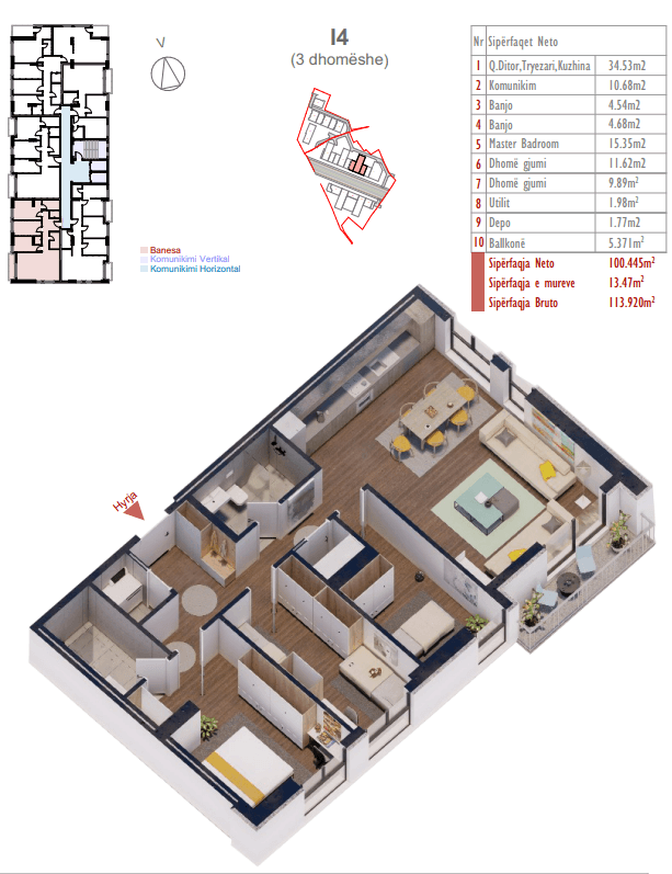 Banesë në SHITJE – 113.92 m² | Malush