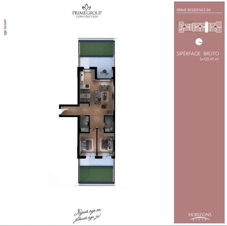 Apartament për SHITJE – 125.47 m² | Prishtina e Re, Prime Residence