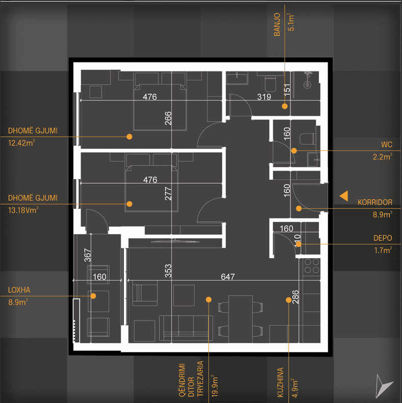 Banesë në SHITJE – 80.4 m² | Adria 2