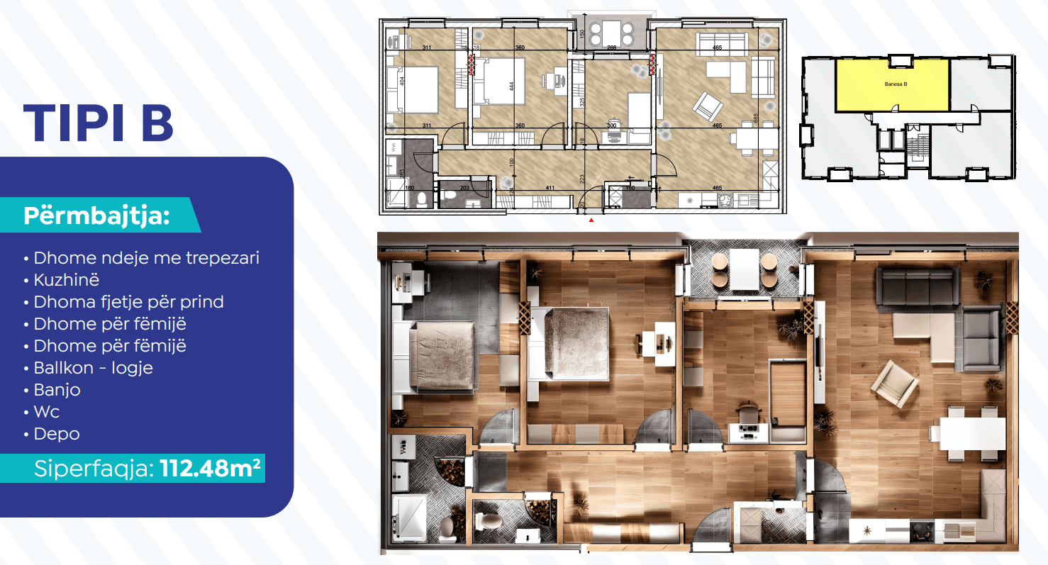 Banesë në SHITJE – 112.48 m² | Emshir,
