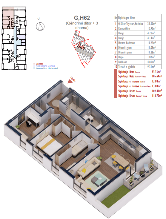 Apartament për SHITJE – 118.72 m² | Kompleksi Shiki, Prishtina e Re