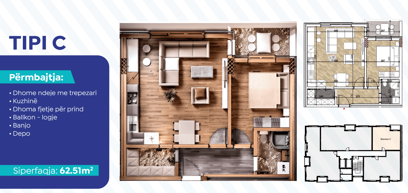 Banesë në SHITJE – 62.51 m² | Emshir,