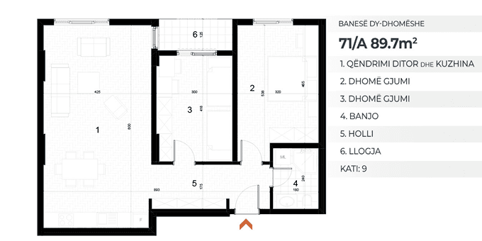 Banesë në SHITJE – 89.7 m² | Kompleksi
