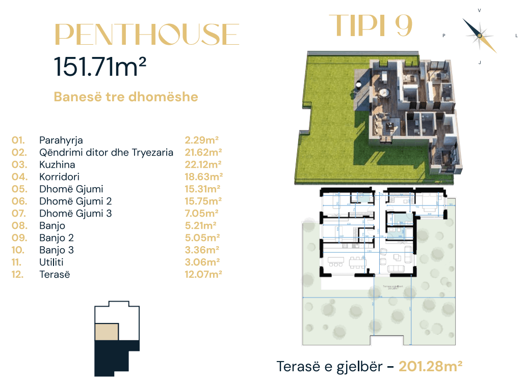 Banesë në SHITJE – 151.71 m² | Dragodan