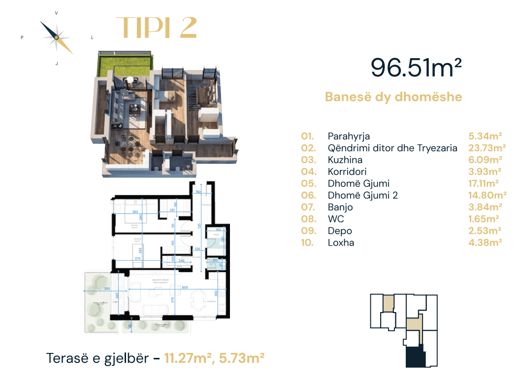 Banesë në SHITJE – 96.51 m² | Dragodan
