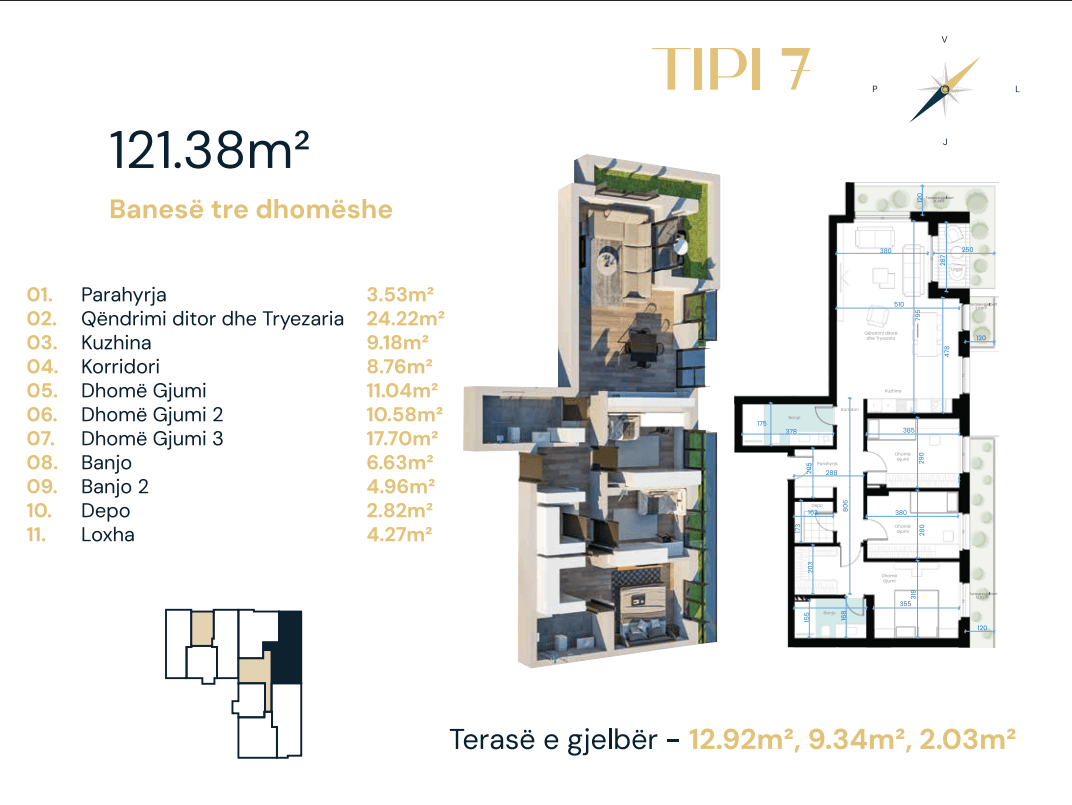 Banesë në SHITJE – 121.38 m² | Dragodan