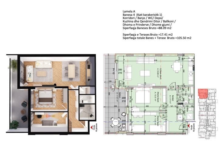 Banesë në SHITJE – 105.50 m² | Fushë 2