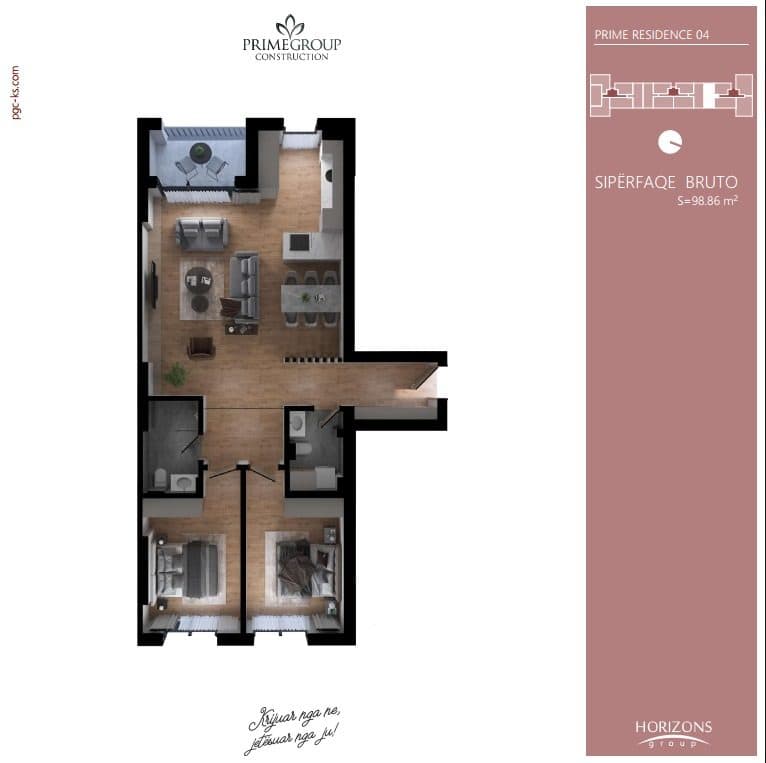 Banesë në SHITJE – 98.86 m² | Prishtina